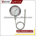 Mechanical flexible stem pressure gauge with display